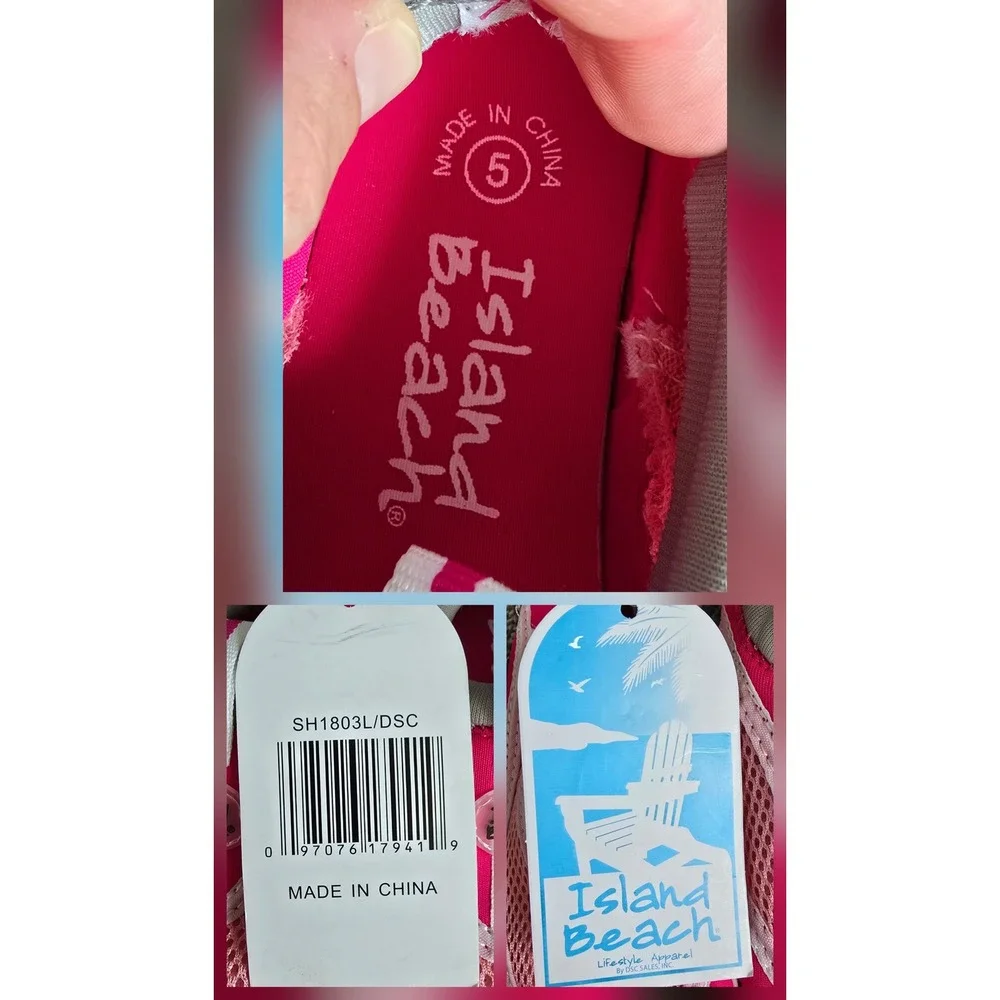NWT Island Beach Girls Size 5 Pink Water Aqua Shoes for Summer pool